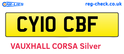 CY10CBF are the vehicle registration plates.
