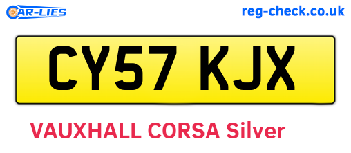 CY57KJX are the vehicle registration plates.