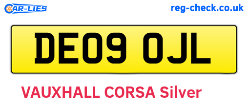 DE09OJL are the vehicle registration plates.