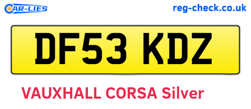 DF53KDZ are the vehicle registration plates.