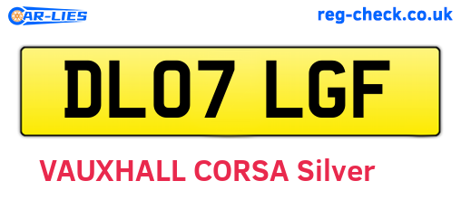 DL07LGF are the vehicle registration plates.