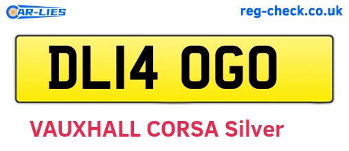 DL14OGO are the vehicle registration plates.