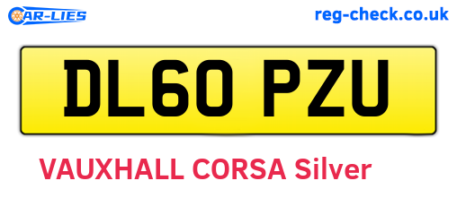 DL60PZU are the vehicle registration plates.