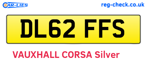 DL62FFS are the vehicle registration plates.