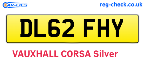 DL62FHY are the vehicle registration plates.