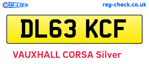 DL63KCF are the vehicle registration plates.