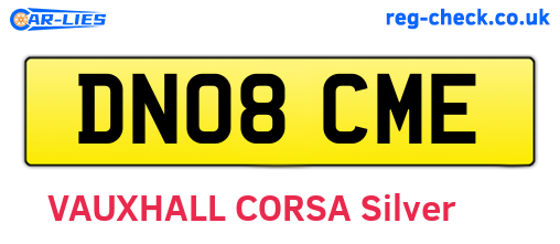 DN08CME are the vehicle registration plates.