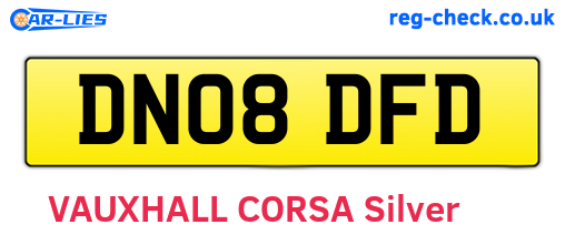 DN08DFD are the vehicle registration plates.
