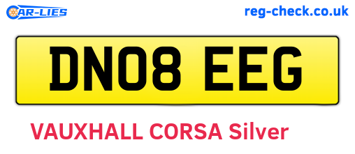 DN08EEG are the vehicle registration plates.