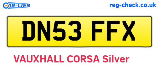 DN53FFX are the vehicle registration plates.