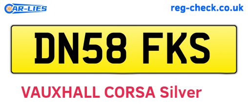 DN58FKS are the vehicle registration plates.