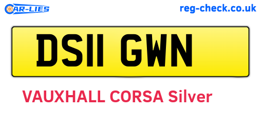 DS11GWN are the vehicle registration plates.