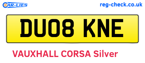 DU08KNE are the vehicle registration plates.