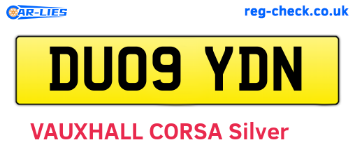 DU09YDN are the vehicle registration plates.