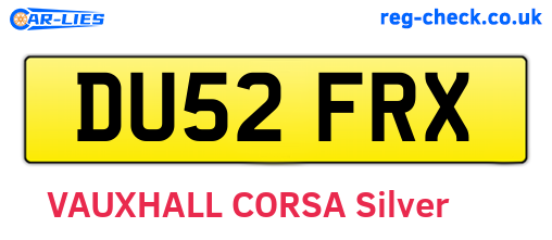 DU52FRX are the vehicle registration plates.