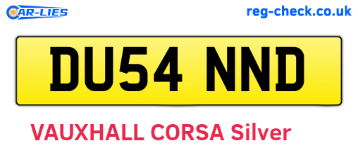 DU54NND are the vehicle registration plates.