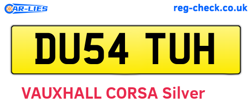 DU54TUH are the vehicle registration plates.