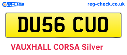 DU56CUO are the vehicle registration plates.