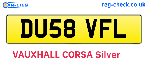 DU58VFL are the vehicle registration plates.