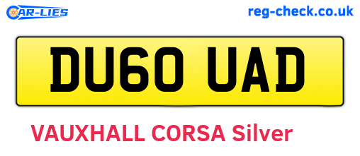 DU60UAD are the vehicle registration plates.