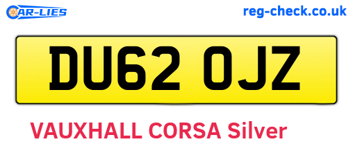 DU62OJZ are the vehicle registration plates.