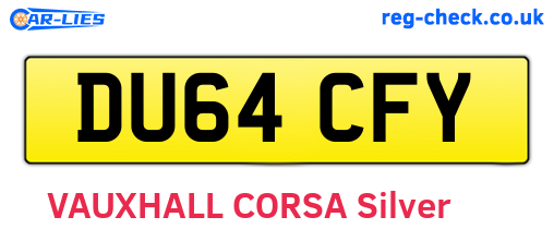 DU64CFY are the vehicle registration plates.
