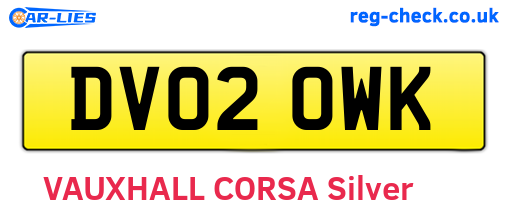 DV02OWK are the vehicle registration plates.