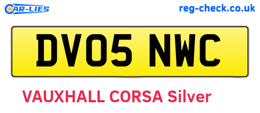 DV05NWC are the vehicle registration plates.
