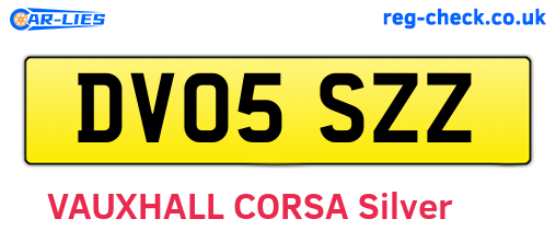DV05SZZ are the vehicle registration plates.