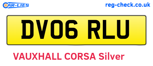 DV06RLU are the vehicle registration plates.
