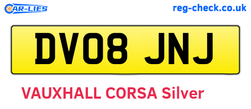 DV08JNJ are the vehicle registration plates.