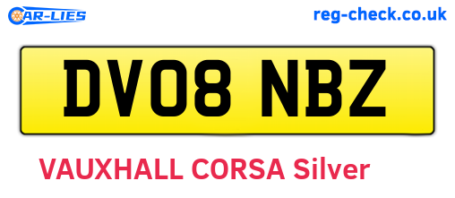 DV08NBZ are the vehicle registration plates.