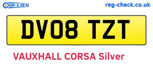DV08TZT are the vehicle registration plates.