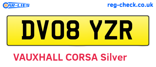 DV08YZR are the vehicle registration plates.