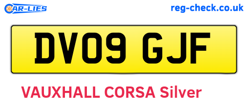 DV09GJF are the vehicle registration plates.