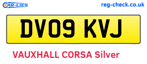 DV09KVJ are the vehicle registration plates.