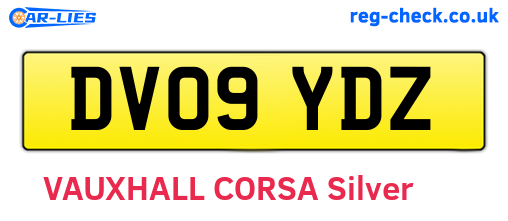 DV09YDZ are the vehicle registration plates.