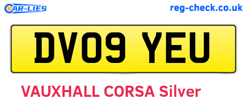 DV09YEU are the vehicle registration plates.