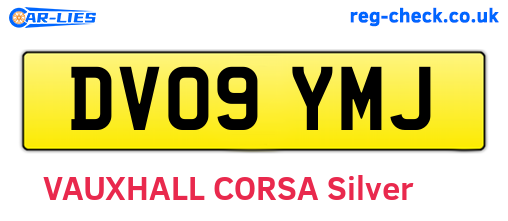 DV09YMJ are the vehicle registration plates.