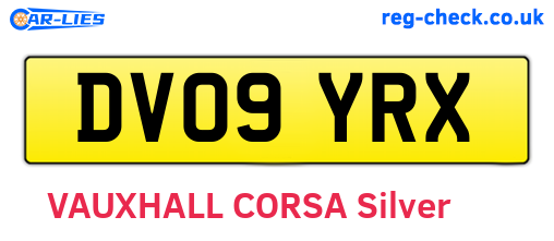 DV09YRX are the vehicle registration plates.