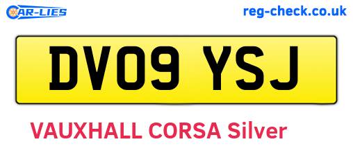 DV09YSJ are the vehicle registration plates.