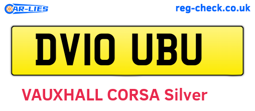 DV10UBU are the vehicle registration plates.