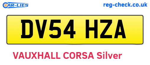 DV54HZA are the vehicle registration plates.