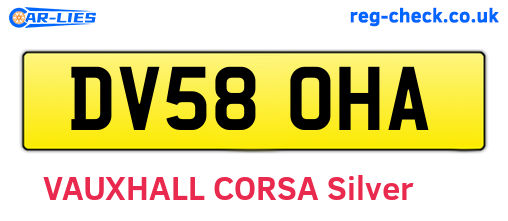 DV58OHA are the vehicle registration plates.