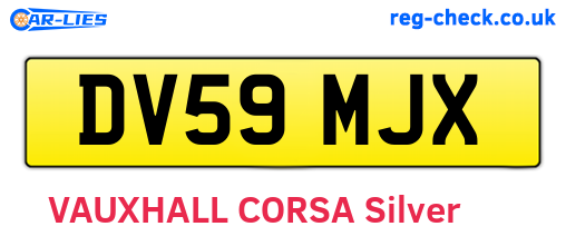 DV59MJX are the vehicle registration plates.