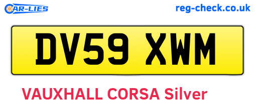DV59XWM are the vehicle registration plates.