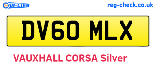DV60MLX are the vehicle registration plates.