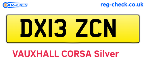 DX13ZCN are the vehicle registration plates.