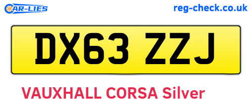 DX63ZZJ are the vehicle registration plates.