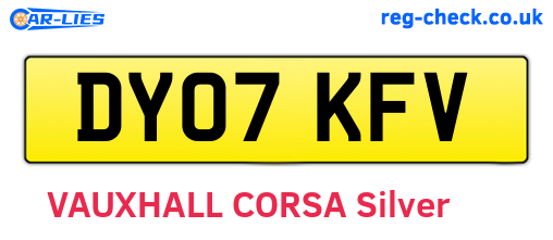 DY07KFV are the vehicle registration plates.